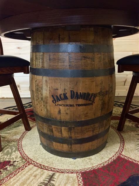 Jack Daniels Whiskey Barrel Pub Table Rustic Dining Tables By