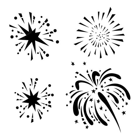 Premium Vector | Fireworks party celebration silhouette 02