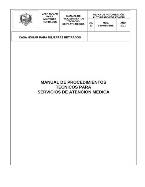 Pdf Manual De Procedimientos Medicos 1 Gobmx · Manual De Procedimientos Tecnicos