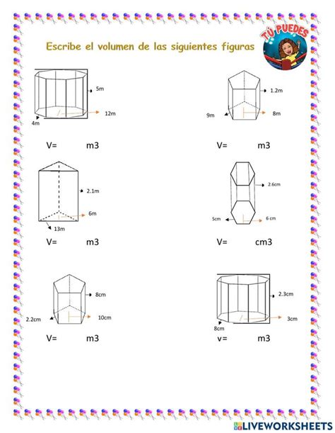 Volumen Prismas Worksheet