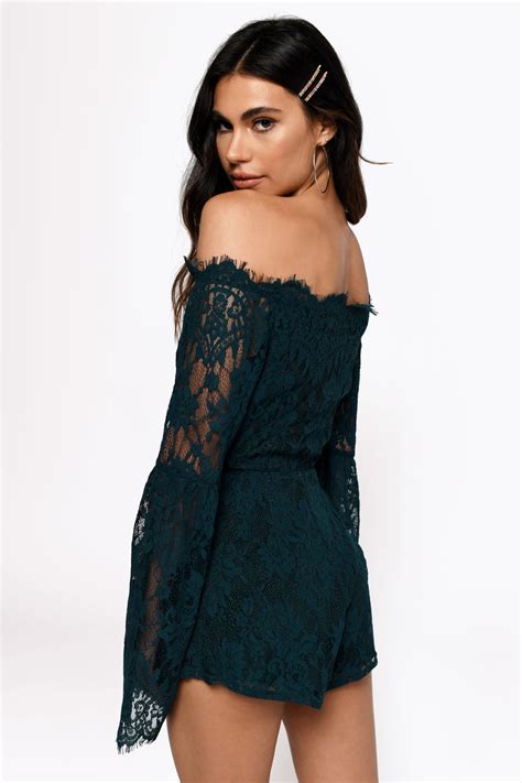 Sexy Black Romper Off Shoulder Romper Lace Romper