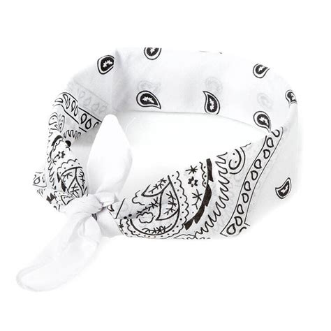 White Paisley Bandana 3 In 1 Headwrap Claires Us