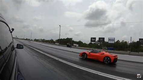 Ferrari Sf Stradale Drags Tesla Model X Plaid Narrow Phev Vs Ev