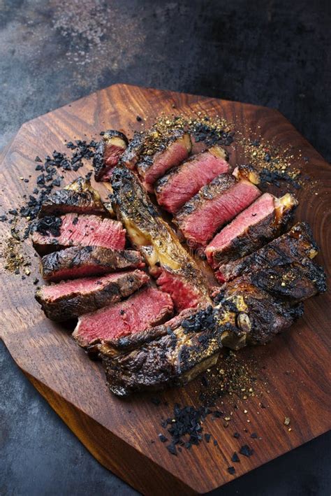 Traditional Barbecue Dry Aged Wagyu Porterhouse Beef Steak Bistecca