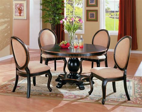 Two Tone Elegant Dining Room Set With Round Table