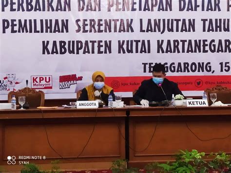 Kpu Kukar Gelar Rapat Pleno Penetapan Dpt Pemilih Berkurang Orang