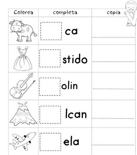 Completa Con La Letra V Worksheet Cuaderno De Lectoescritura