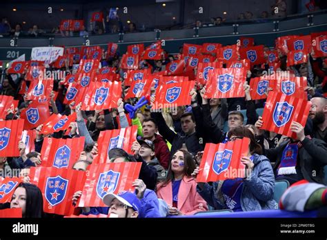 Spectators Seen In Action During The Kontinental Hockey League Gagarin Cup Match 5 Final Of