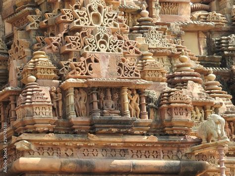 Sex Poses Close Up Of Kamasutra Scenes On The Wall Of Hindu Temple In Western Group Of Temple