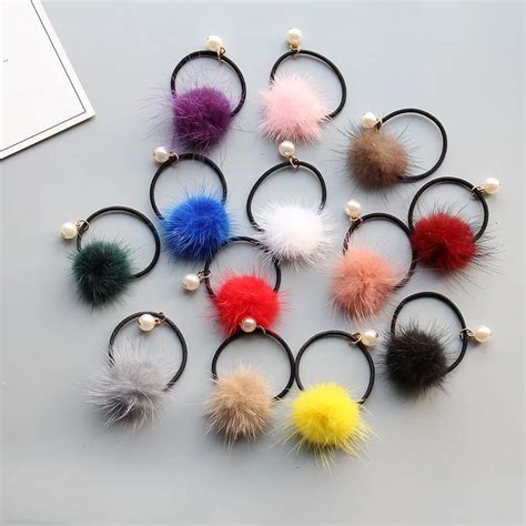 Lazos Para El Pelo Con Pomp N De Pelo De Boutique Mini Gomas El Sticas