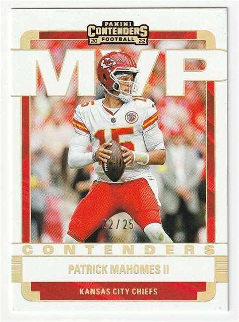 Patrick Mahomes II Gold MVP PMA Prices 2022 Panini Contenders MVP