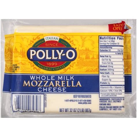 Polly O Whole Milk Mozzarella Cheese