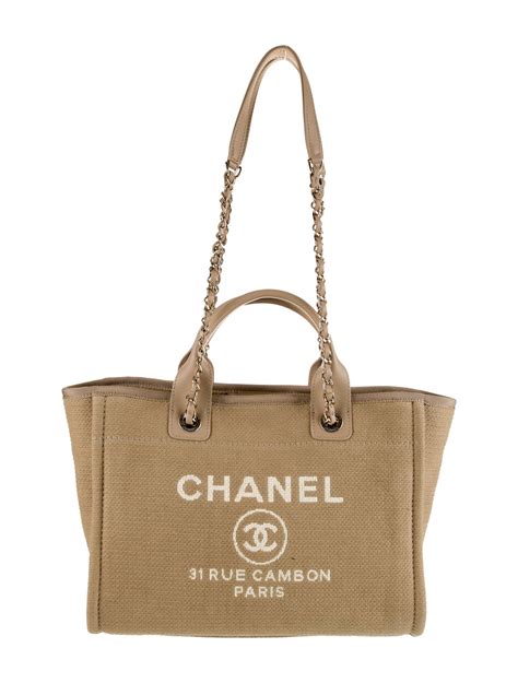 Chanel Small Deauville Shopping Tote Neutrals Totes Handbags