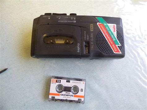 Sanyo Trc 570m Microcassette Recorder With Voice Activation Full Work One Mini Tape The Voice