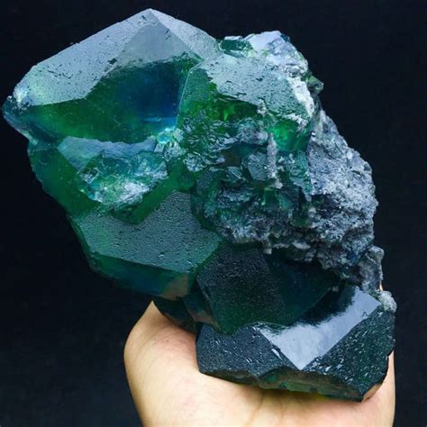 Fluorite Blu Verde Cristalli Su Matrice 1499 Cm Catawiki