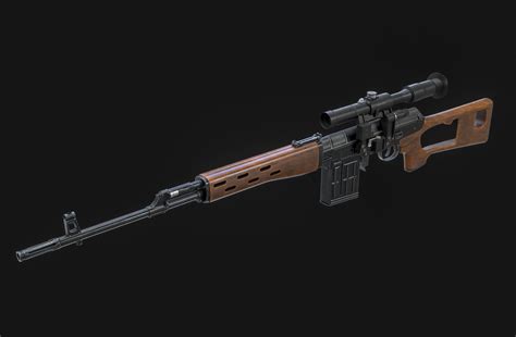 D Model Svd Dragunov Sniper Rifle Vr Ar Low Poly Cgtrader