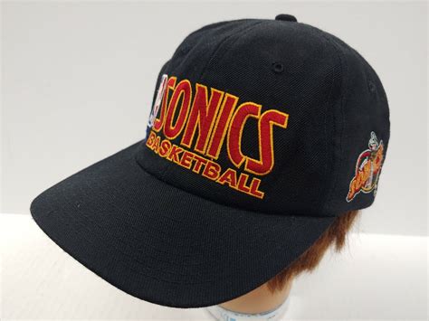 Rare VTG 90s Seattle Sonics Snapback Adjustable hat C… - Gem