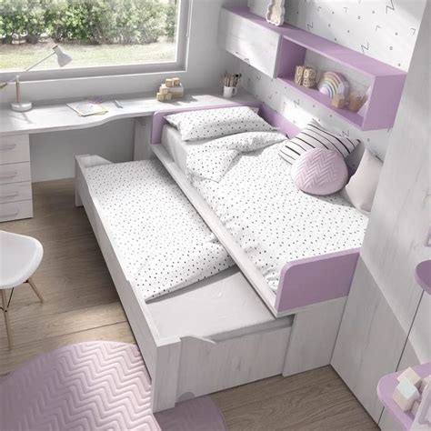 Cama nido y armario rincón para habitación juvenil personalizada