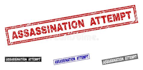 Grunge Assassination Attempt Textured Rectangle Stamp Seals Stock Vector Illustration Of