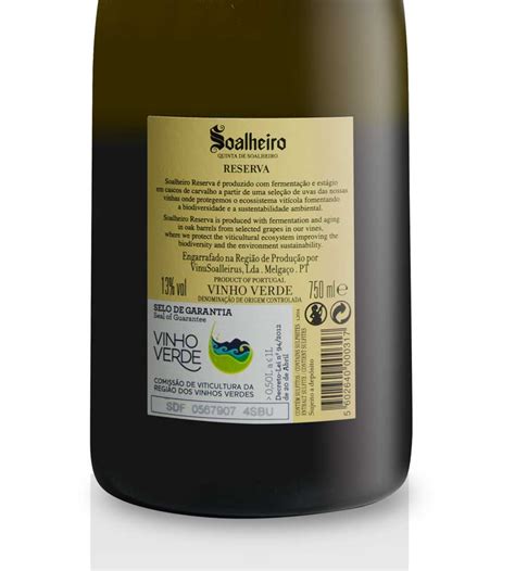 Vinho Branco Soalheiro Alvarinho Reserva 2020 75cl Vinhos Verdes