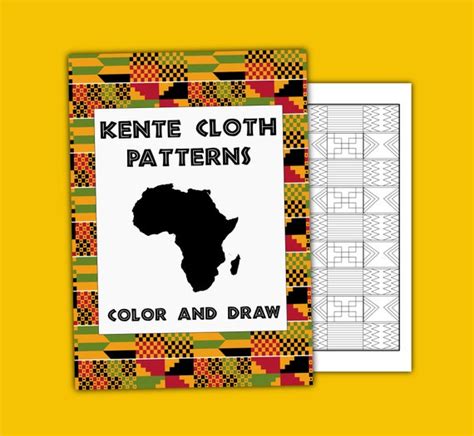 Kente Coloring Book Kente Cloth Patterns Color And Draw Etsy