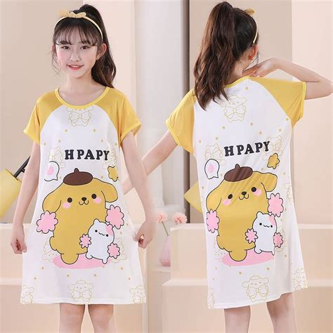 Kawaii Sanrios Nightgowns Kawaii Cartoon Cinnamoroll My Melody Kuromi