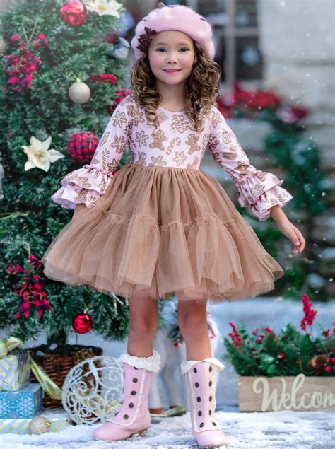 Sweet Gingerbread Friends Tutu Dress Mia Belle Girls