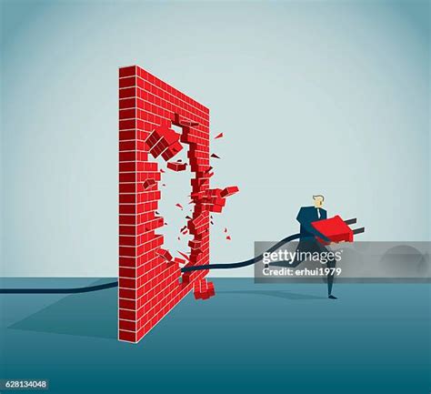 Business Man Breaking Wall Photos And Premium High Res Pictures Getty