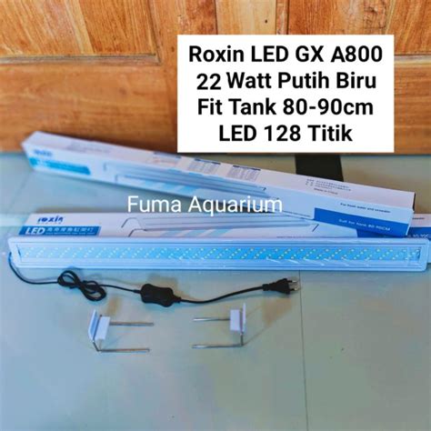 Jual Roxin Vosso GX A800 Lampu Aquarium 80 90cm 22watt Nyala Putih