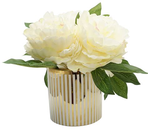 House Of Hampton Peonies Floral Arrangement And Centerpiece In Striped