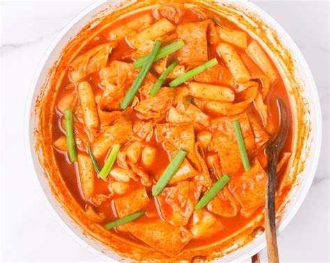 Tteokbokki Korean Spicy Rice Cake Two Plaid Aprons