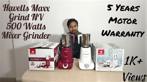 Havells Maxx Grind NV 500 Watt Mixer Grinder 5 Years Warranty