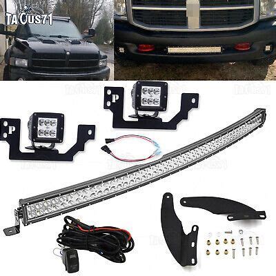 (eBay) Roof 52" LED Light Bar & Bumper Fog Light Pod Kit For Dodge Ram ...