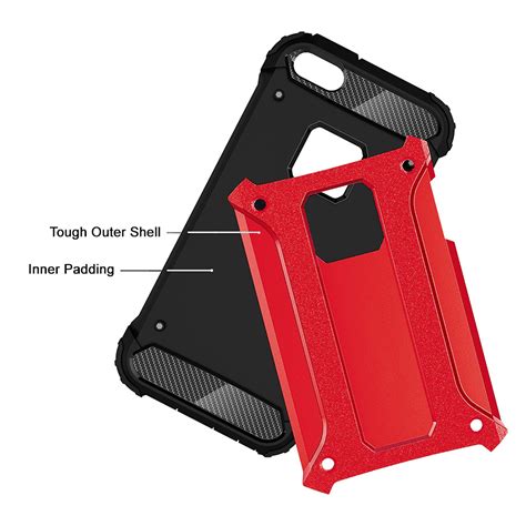 Military Defender Shockproof Case For Apple Iphone 5s Se Red