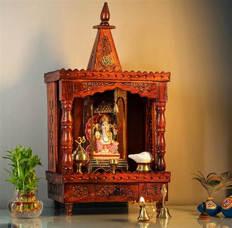 Patiofy Wooden Temple Home Temple Pooja Mandir Pooja Mandap Temple For