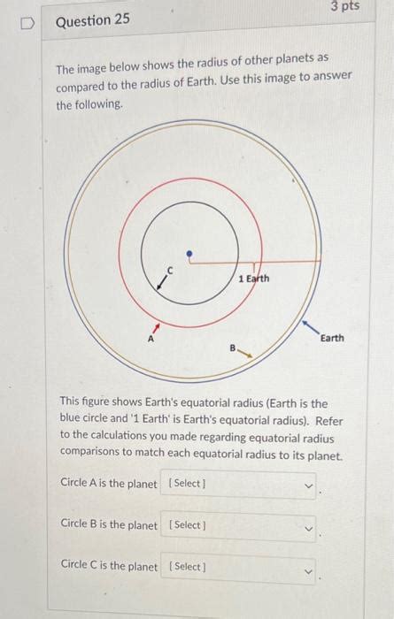 Solved The Image Below Shows The Radius Of Other Planets