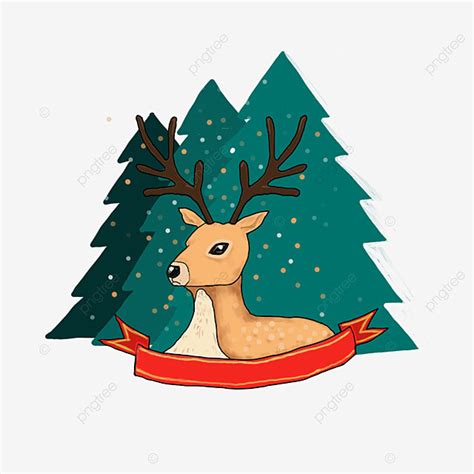 Christmas Elk Png Picture Christmas Green Christmas Tree Elk Cartoon