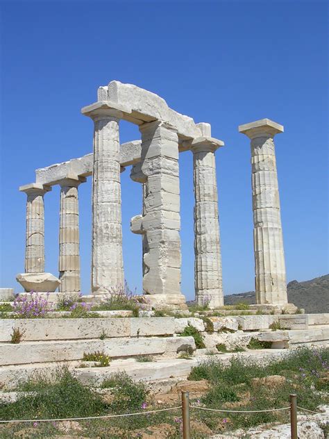 Columns, Sounion Temple of Poseidon (Illustration) - World History ...