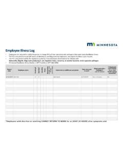 Employee Illness Log Minnesota Department Of Health Employee