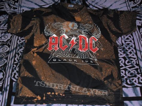 Acdc Shirt Black Ice Bleached Tshirtslayer Tshirt And Battlejacket