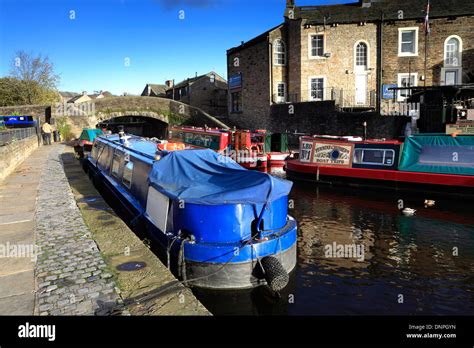 Narrowboats On The Leeds And Liverpool Canal In The Market Town Of