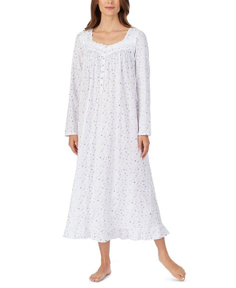 Eileen West Cotton Ballet Lace Trim Floral Print Nightgown Macys