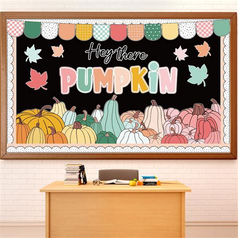 Greenpine 90pcs Happy Fall Pumpkin Cutouts Thanksgiving Bulletin Board Set With