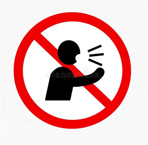 Don`t Talk Loud In This Area Courtesy Sign Stock Illustration