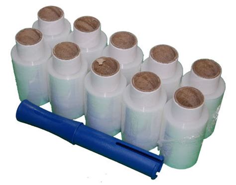 100mm X 150m X 15mu Clear Mini Hand Pallet Stretch Wrap 10 Rolls Plus