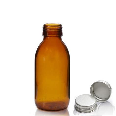 125ml Amber Glass Syrup Bottle Aluminium Cap Ampulla LTD