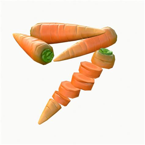 Cartoon Carrot 3d Model