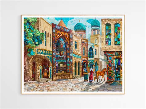 Mosaic Streets of Persian Art Print Captivating Persian Art, Ancient