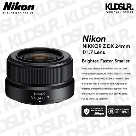 Nikon Nikkor Z Dx 24mm F17 Lens Nikon Z Nikon Malaysia Warranty