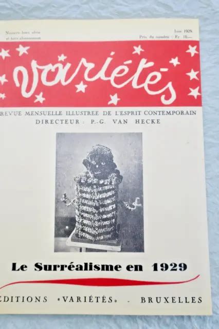 VARIÉTÉS REVUE MENSUELLE illustrée de l esprit contemporains 1929 EUR